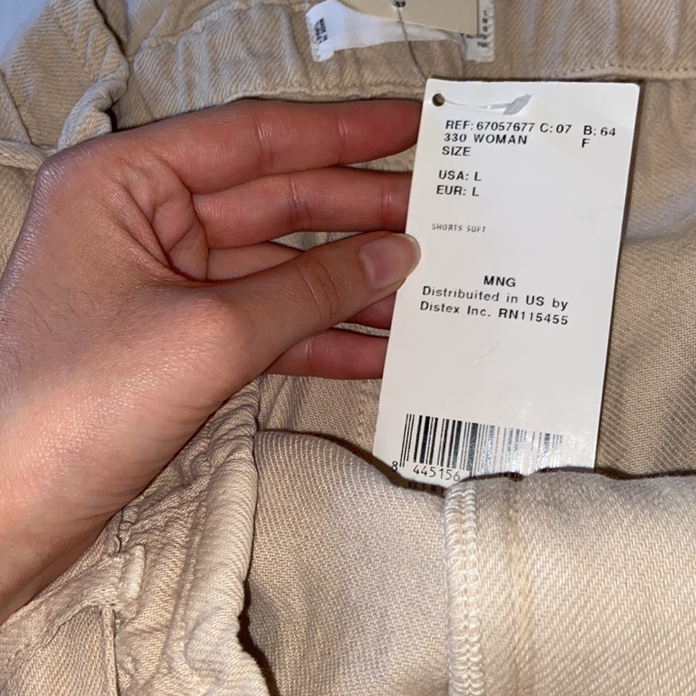 Mango | paper bag shorts raw hem with belt - Picture 6 of 8